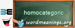 WordMeaning blackboard for homocategoric